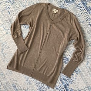 If It Were Me Tan V-Neck Sweater